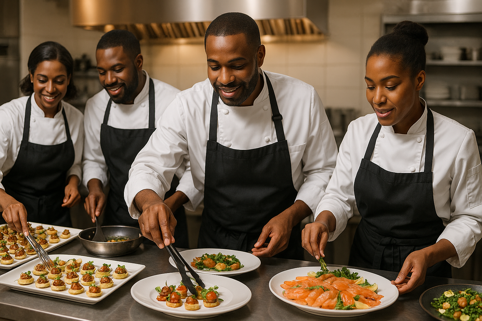 black catering team